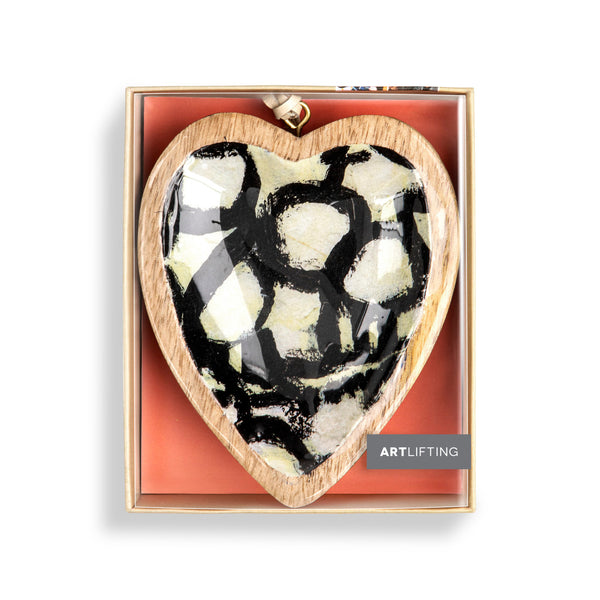 ArtLifting Heart Ornament - Off White and Black