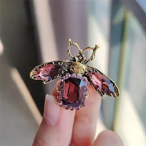 Brown Vintage Glam Bee Brooch