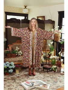 Art of Life Floral Long Bamboo Kimono Robe