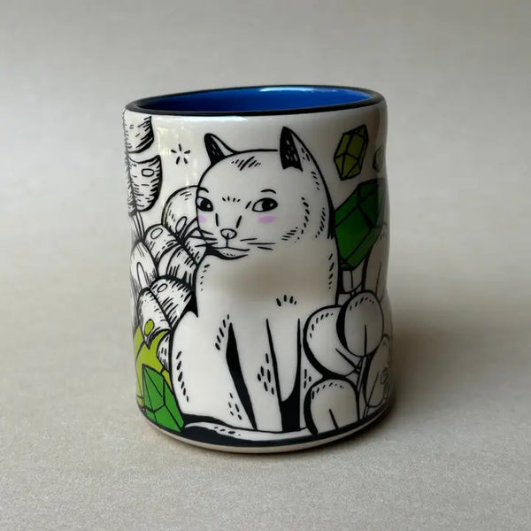 Large Lucky Cat and Houseplant Cup
