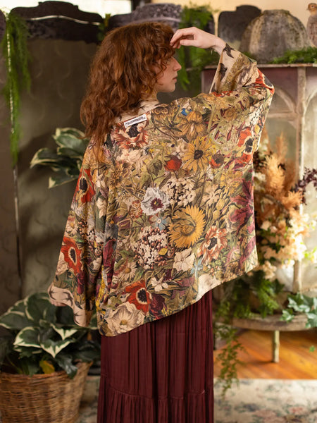 Golden Hour Goddess Pixie Duster Crop Kimono w/ Floral Print