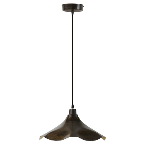 14.75"W Brown Cone-Shaped Indoor Adjustable Pendant Lamp