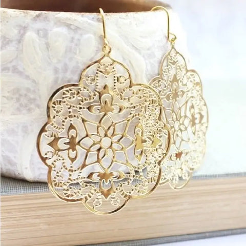 Big Gold Filigree Earrings