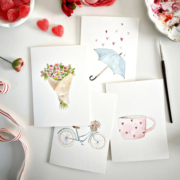 Paintable Love Sweet Love Watercolor Notecard Set