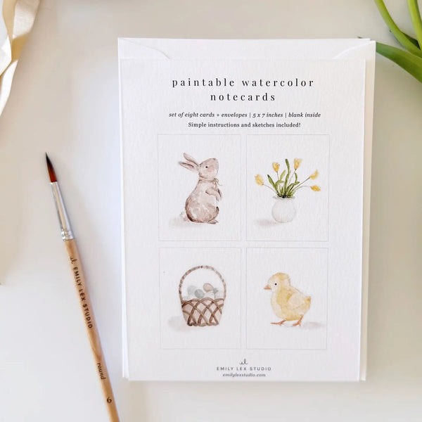 Paintable Easter Watercolor Notecard Set