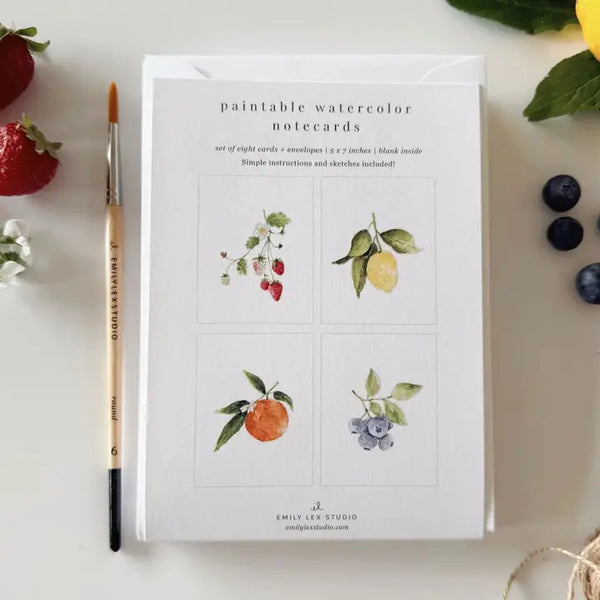 Fruit Watercolor Notecard Set