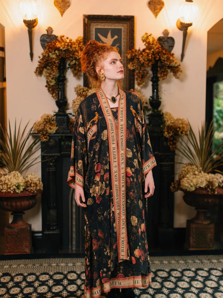 Heart of Gold Opera Duster Kimono Robe w/ Sacred Heart