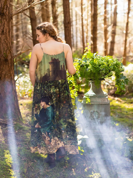 Bella Notte Boheme Long Maxi Slip Dress w/ Moon & Rabbit