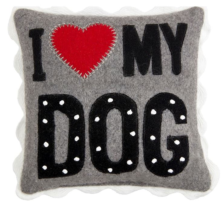 I Love My Dog Mini Felted Pillow