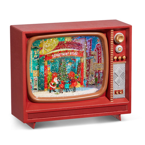 9.75" Musical Retro Christmas Spree Water TV