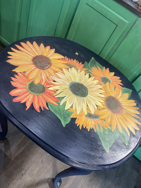 Sunflower Oval End Table