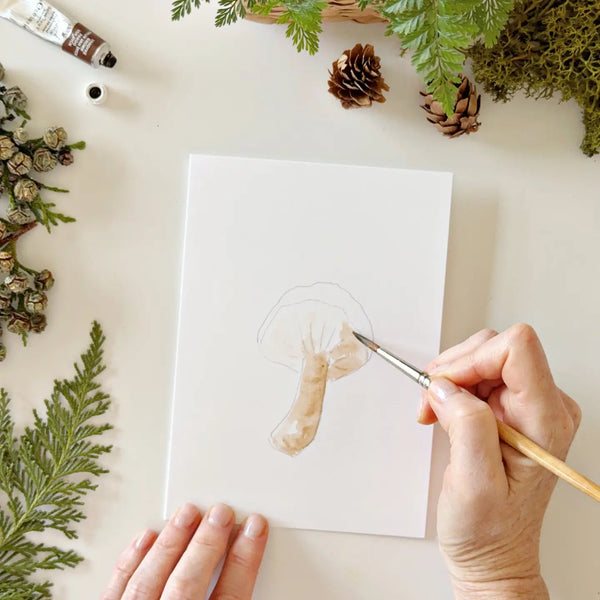 Paintable Mushrooms Watercolor Notecard Set