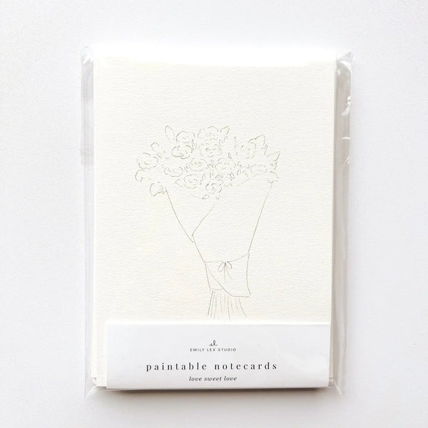 Paintable Love Sweet Love Watercolor Notecard Set
