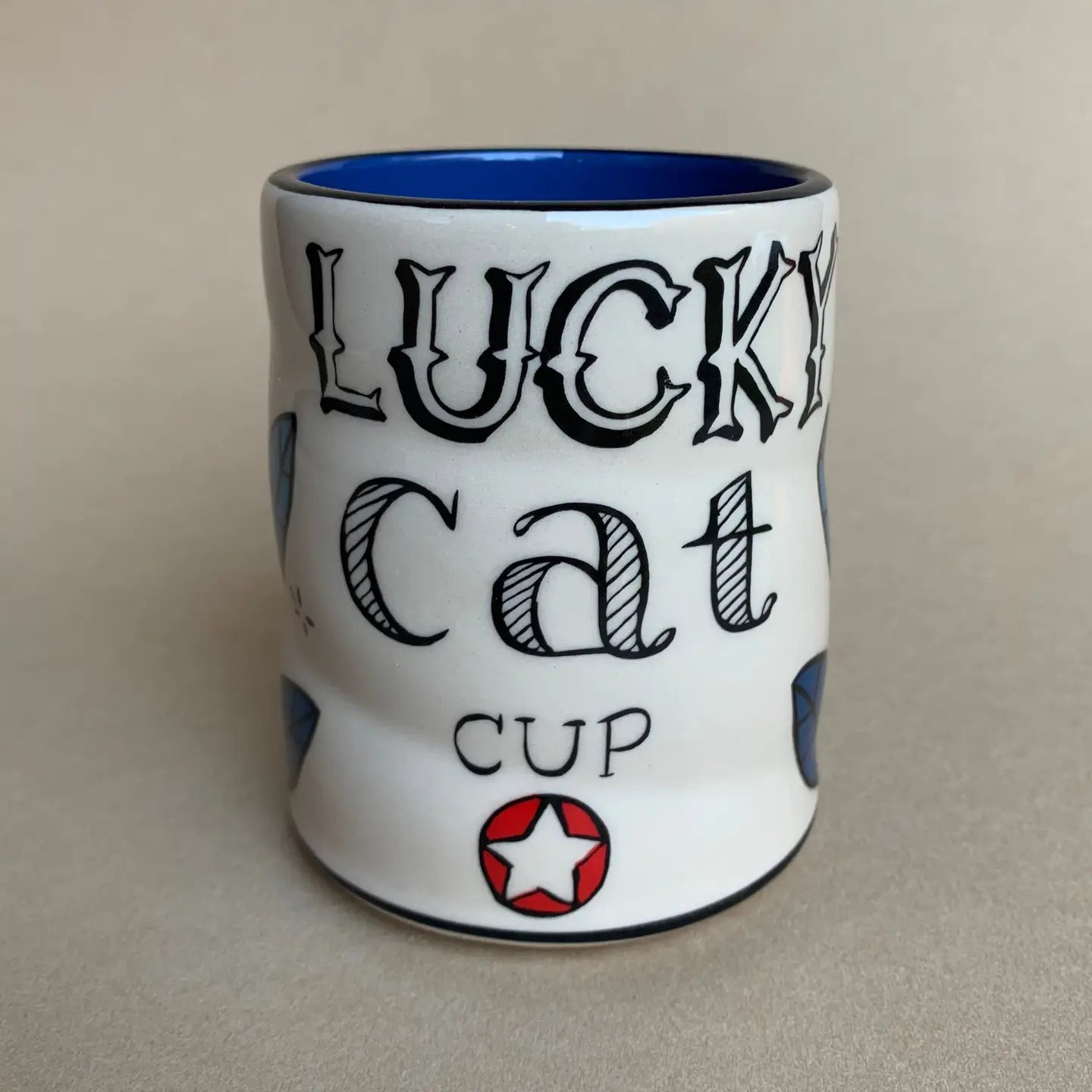 Large Lucky Cat (with Mouse) Cup