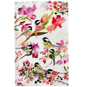 Chickadees Tea Towel