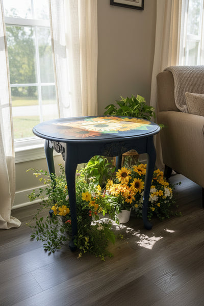 Sunflower Oval End Table