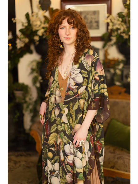 Fleur de Lune Goddess Starduster Kimono w/ Floral and Bees
