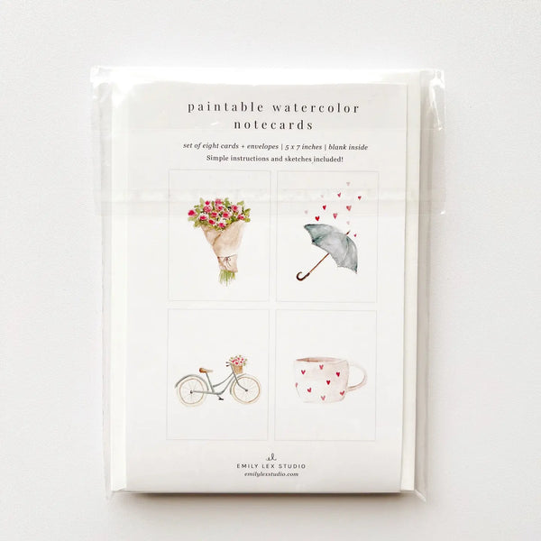 Paintable Love Sweet Love Watercolor Notecard Set