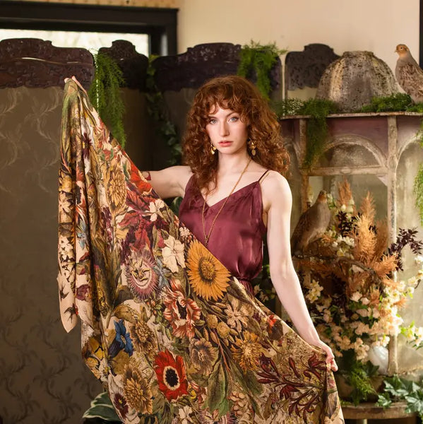 Golden Hour Floral Bohemian Scarf