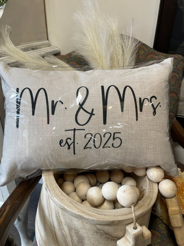 Mr. & Mrs. Est. 2025 Lumbar Pillow