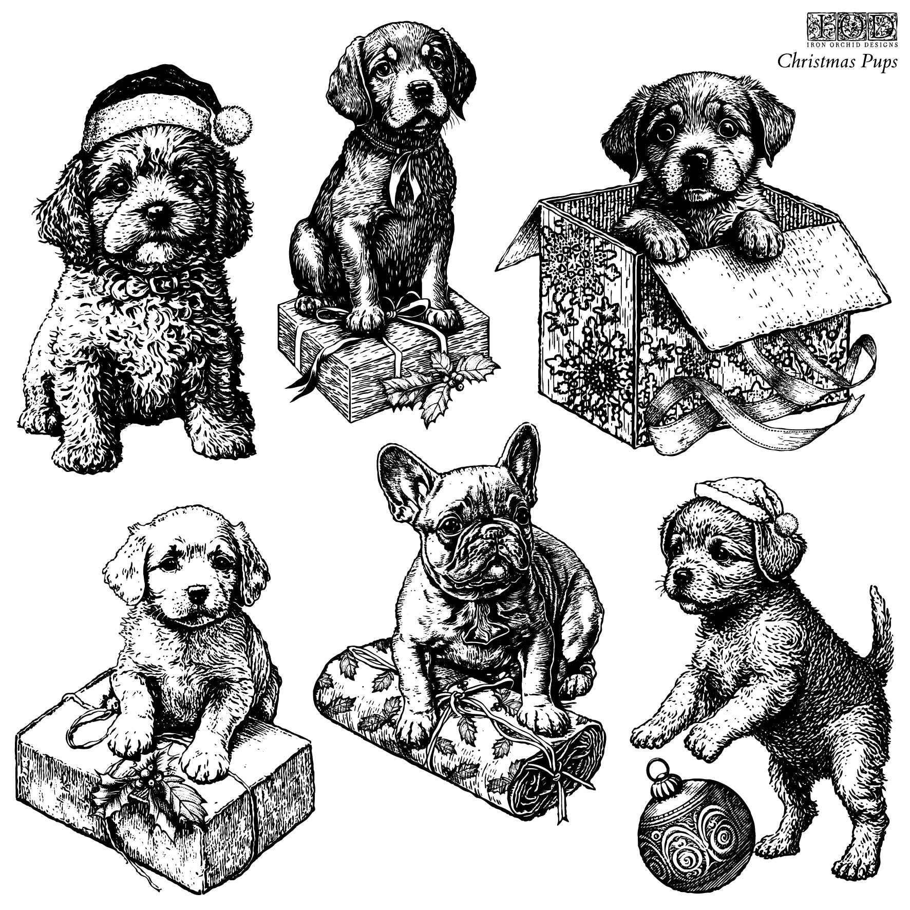 Christmas Puppies Stamp