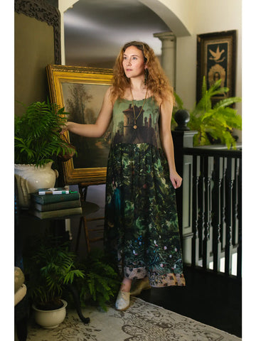 Bella Notte Boheme Long Maxi Slip Dress w/ Moon & Rabbit
