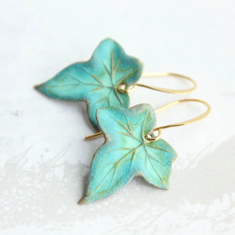 Verdigris Lily Pad Earrings
