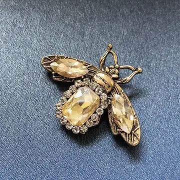 Yellow Gold Vintage Glam Bee Brooch