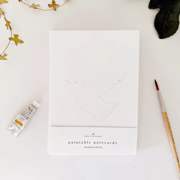Paintable Backyard Birds Watercolor Notecard Set