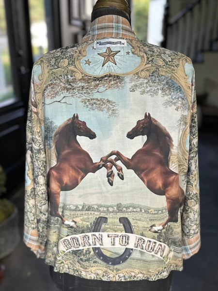 Born to Run Pixie Duster Crop Kimono w/ Horse