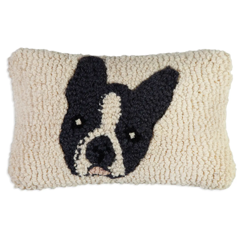 Boston Terrier Hooked Pillow