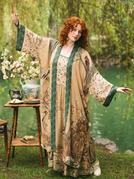 Fable Opera w/ Deer Moon & Blossom Duster Kimono Robe