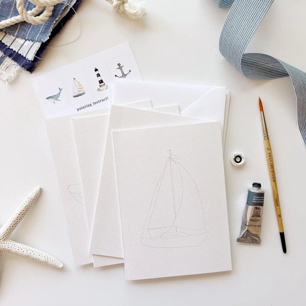 Paintable Seaside Watercolor Notecard Set