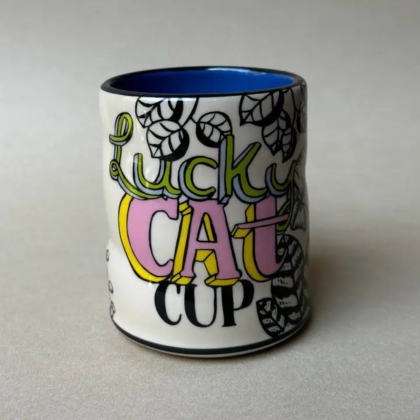Large Lucky Cat and Houseplant Cup