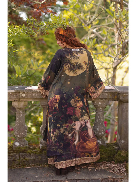The Messenger Opera Duster Kimono Robe w/ Joan of Arc and Florals