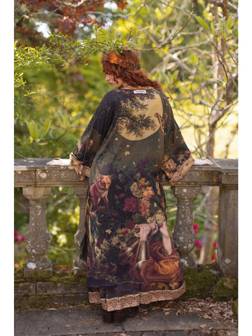 The Messenger Opera Duster Kimono Robe w/ Joan of Arc and Florals