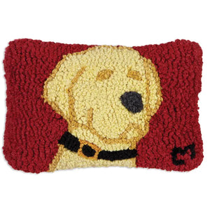 Harley Yellow Dog Hooked Pillow