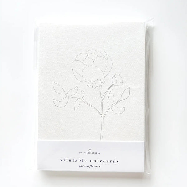 Paintable Garden Flowers Watercolor Notecard Set