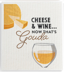 Wine and Cheese Biodegradable Dish Cloths