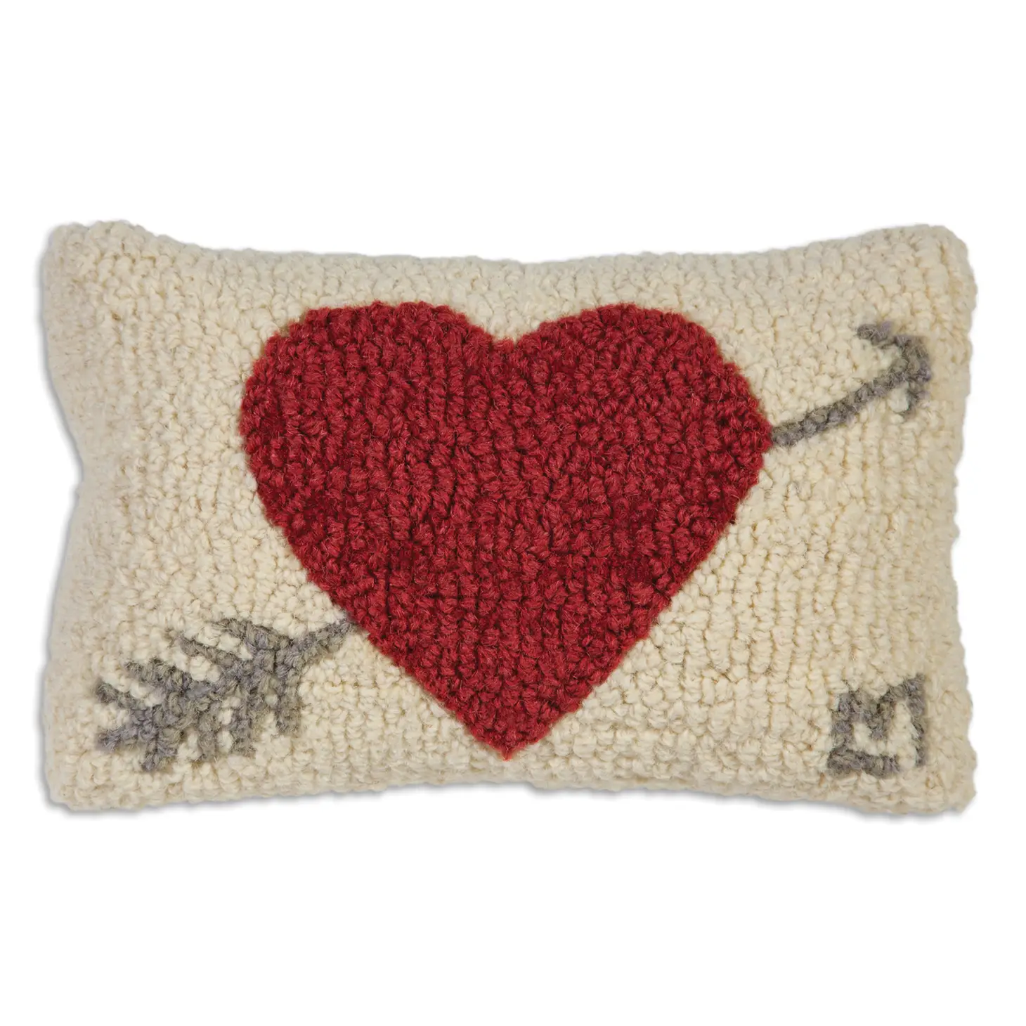 Heart and Arrow Hooked Pillow