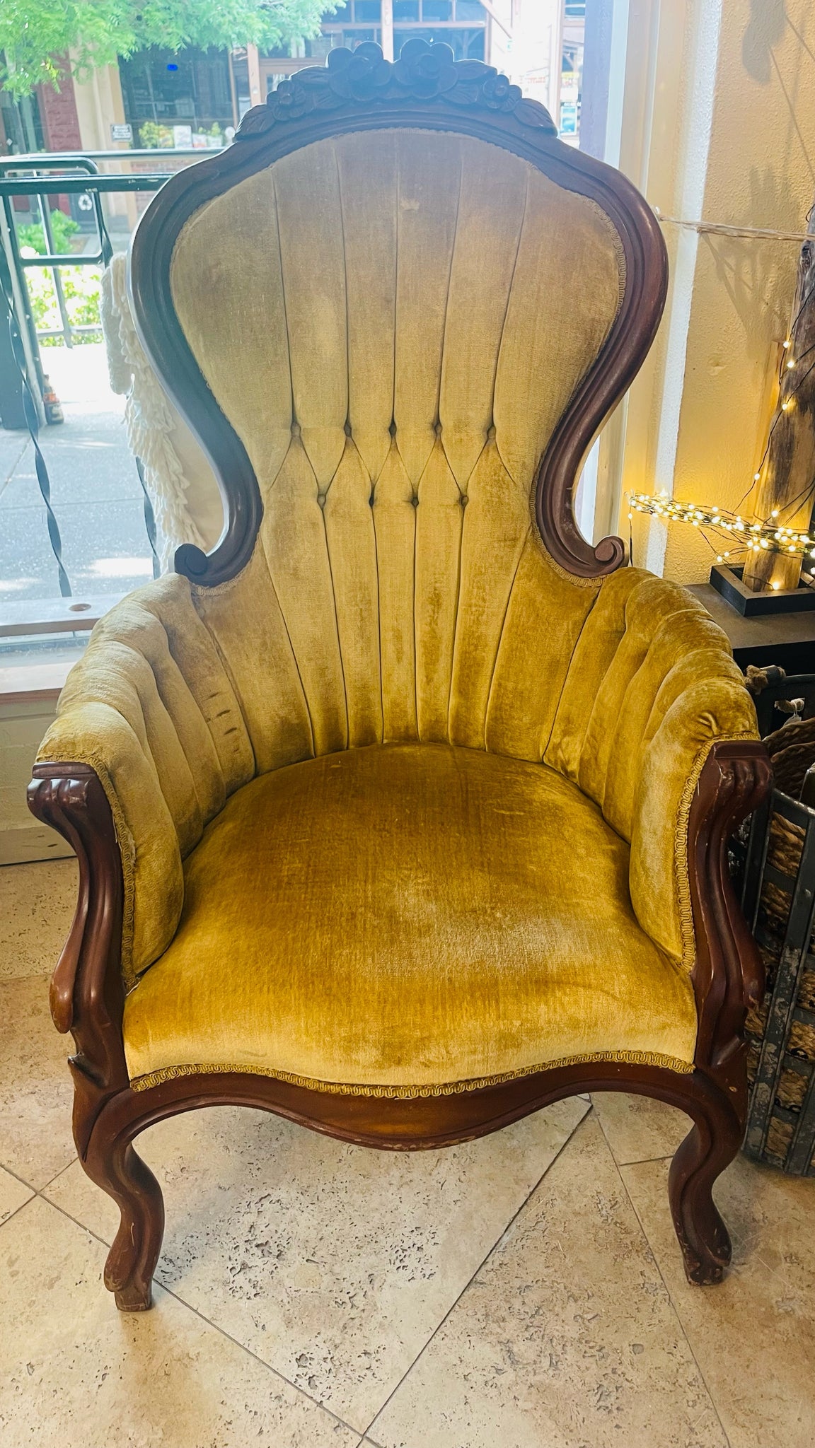 Victorian Velvet Parlor Chair