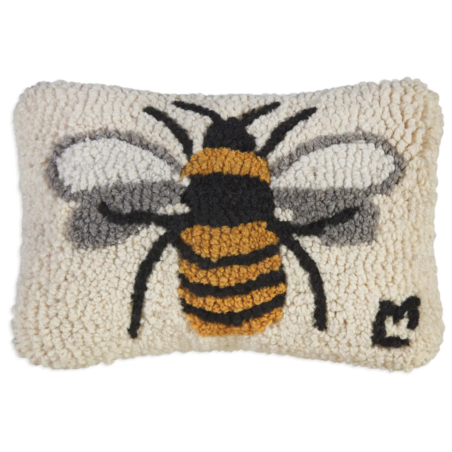 Lone Bee Hooked Pillow