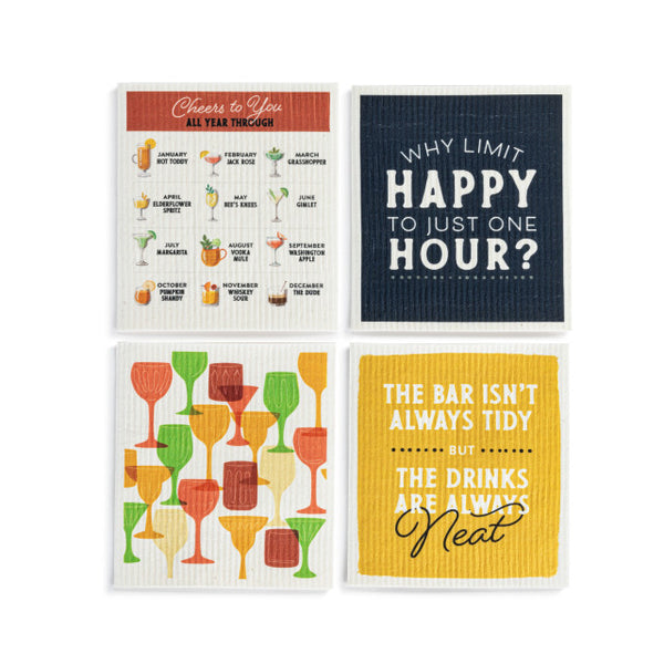 Happy Hour Biodegradable Dish Cloths