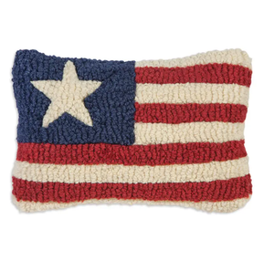 Star and Stripes Hooked Pillow