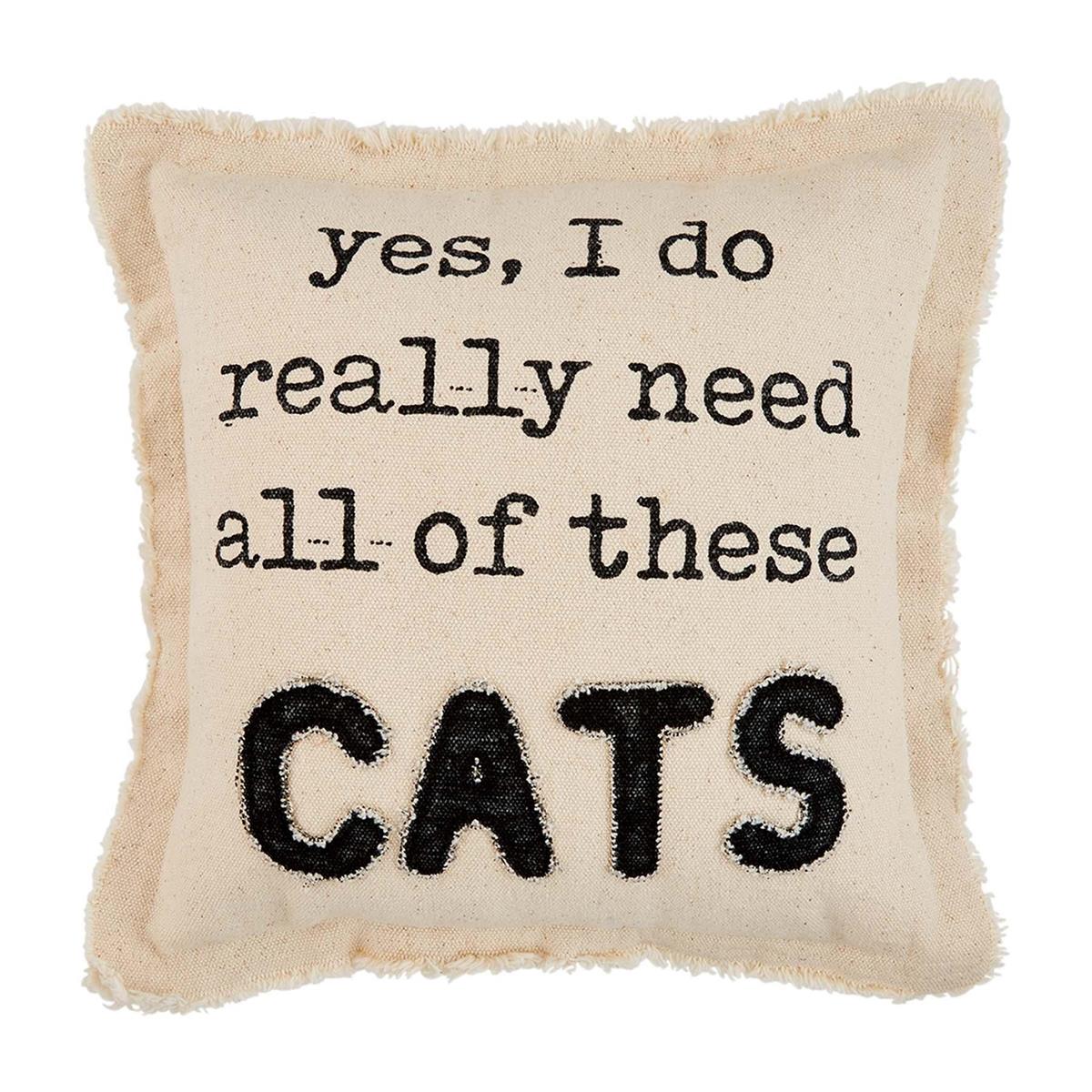 Yes, Cat Washed Canvas Pillow