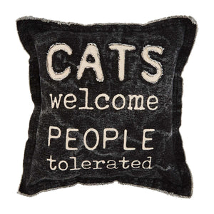 Cats Welcome Throw Pillow