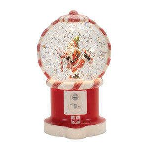 7.75" LED Santa Gum Ball Machine Snow Globe