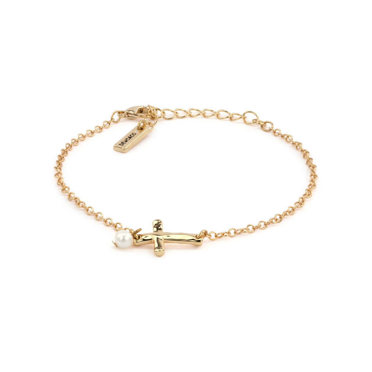 Dainty Cross Bracelet - Gold